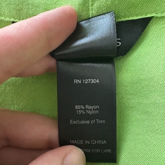 Ali Miles Lime Green Black Cowl Neck Tunic Top Artsy Colorblock Plus Size 2X - Picture 5 of 5